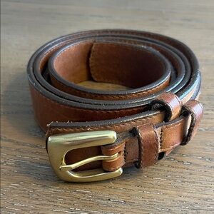 Cabela’s Ranger Brown Leather Belt with Solid Brass Buckle Made in USA Size 38